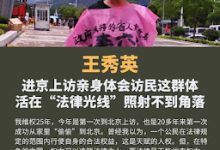 王秀英:进京上访亲身体会访民活在“法律光线”照射不到角落-农村日报